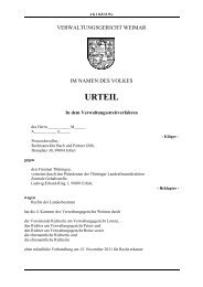 URTEIL - Verwaltungsgericht Weimar - Freistaat Thüringen