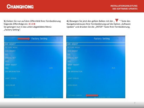 installationsanleitung tv-software update - Changhong