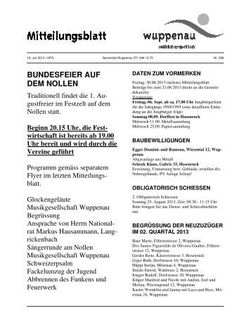 aktuelles Mitteilungsblatt - Gemeinde Wuppenau