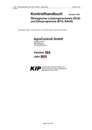 ÖLN-Handbuch - AgroControll GmbH