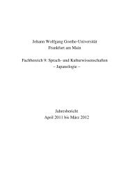 Jahresbericht 2011-Japanologie - Japanologie - Goethe-Universität