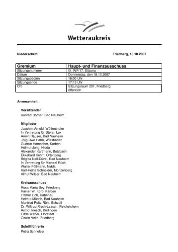 Protokoll 18.Oktober (pdf, 59 KB) - Der Wetteraukreis