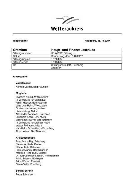 Protokoll 18.Oktober (pdf, 59 KB) - Der Wetteraukreis