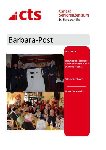 Barbara-Post - Caritas Seniorenzentrum St. Barbarahöhe