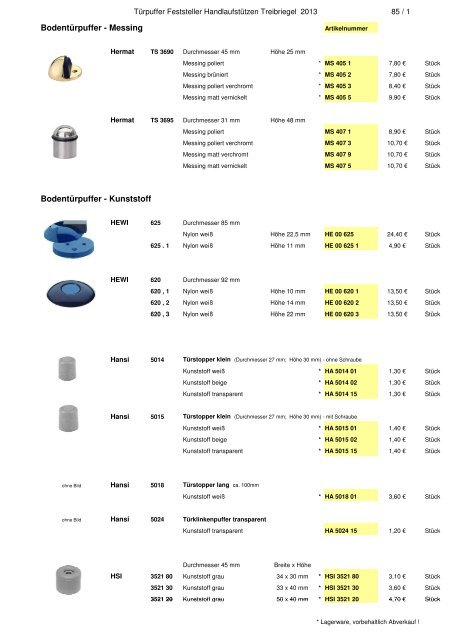 00 2007 1 Inhaltsverzeichnis - Schneider Fachgrosshandel Pegau