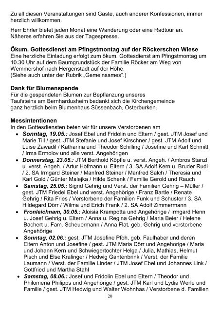 Maiandachten - Seelsorgeeinheit Adelsheim-Osterburken-Seckach