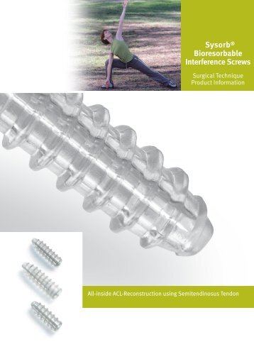 Sysorb® Bioresorbable Interference Screws - sysorb.ch