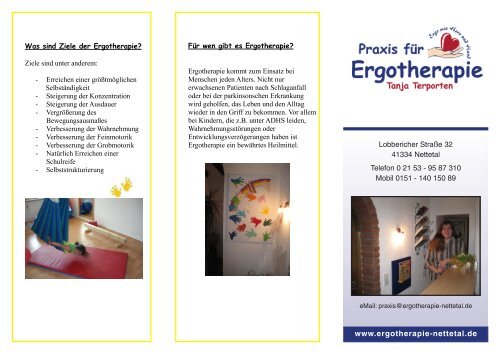 Flyer Kinder - Praxis für Ergotherapie