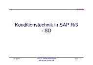 Konditionstechnik in SAP R/3 - SD - Prof Dr Dieter Steinmann FH Trier