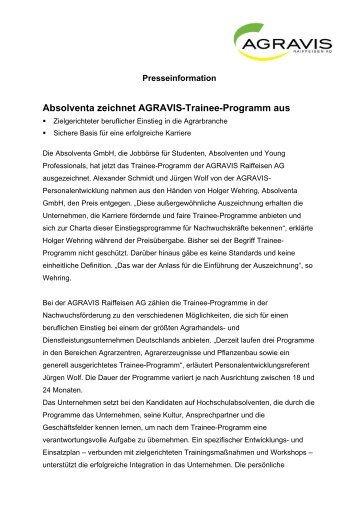 Absolventa zeichnet AGRAVIS-Trainee-Programm aus