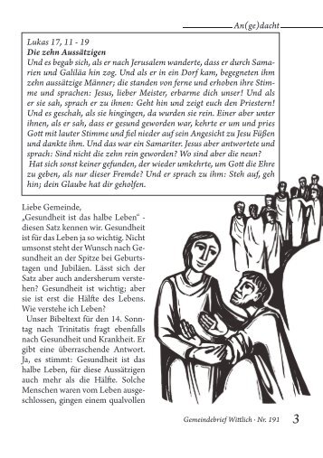 Gemeindebrief Sept. - Nov. 2012 - Evangelischer Kirchenkreis Trier