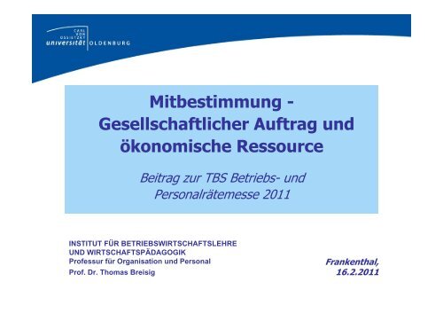 Mitbestimmung - TBS Rheinland-Pfalz