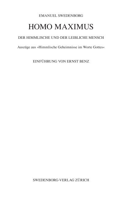 PDF | Homo Maximus - Swedenborg Zentrum Zürich