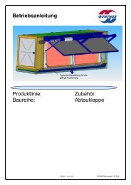 Betriebsanleitung Produktlinie: Zubehör Baureihe: Abtauklappe