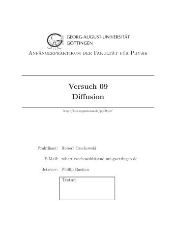 Versuch 09 Diffusion - Zygentoma