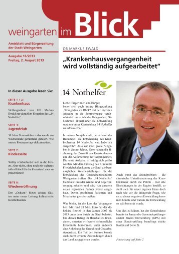 Ausgabe 16/2013 - Weingarten im Blick