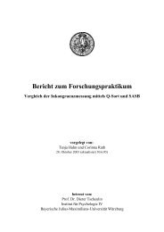 Hahn, T. & Rath, C. - Institut für Psychologie - Universität Würzburg