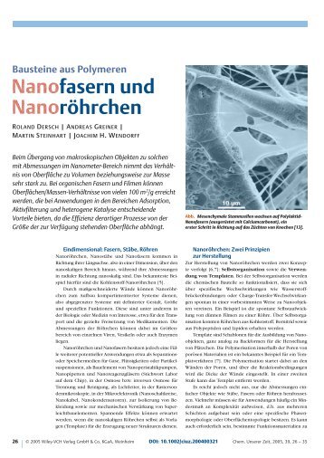 Nanofasern und Nanoröhrchen - Max-Planck-Institut für ...