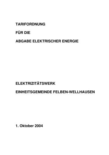 EW-Tarifordnung 2004 ab 20081001 - Felben-Wellhausen