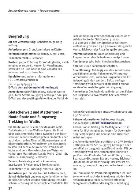 Deutscher Alpenverein Sektion Göttingen - DAV Sektion Göttingen