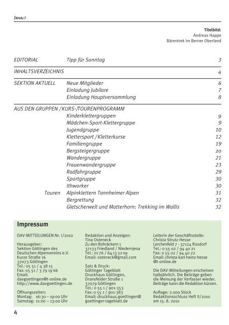 Deutscher Alpenverein Sektion Göttingen - DAV Sektion Göttingen