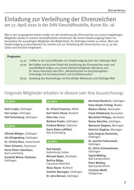 Deutscher Alpenverein Sektion Göttingen - DAV Sektion Göttingen