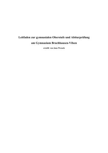 Leitfaden zur gymnasialen Oberstufe und Abiturprüfung