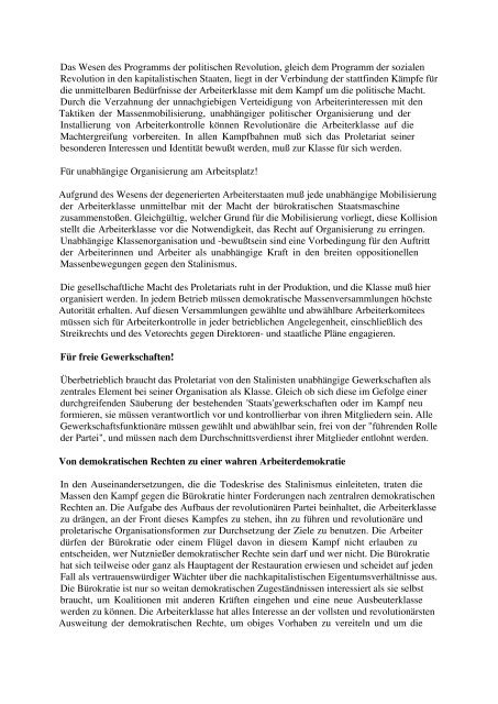 Trotzkistische Manifest - Permanent Revolution