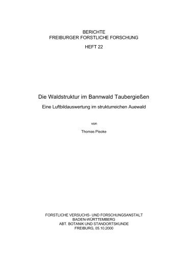 Die Waldstruktur im Bannwald Taubergießen - Forstliche Versuchs