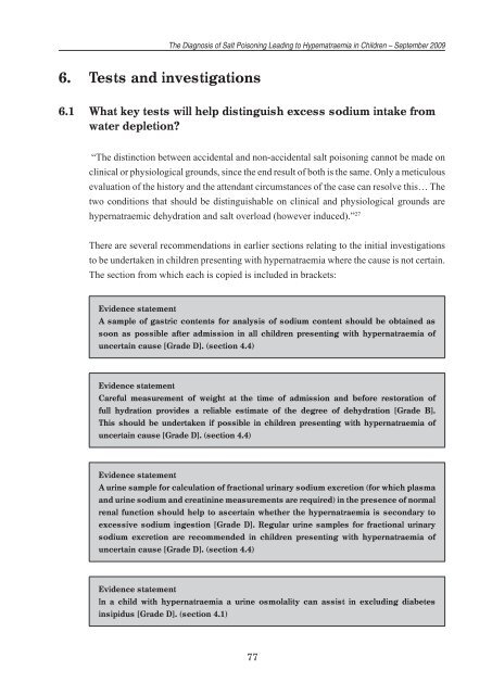 The differential diagnosis of hypernatraemia in children, with ...