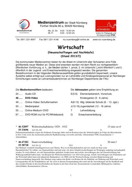 Wirtschaft Medienzentrum Nurnberg