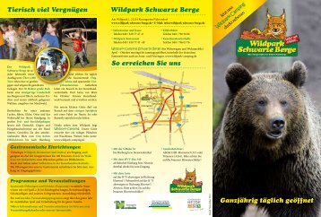 Flyer mit Wegplan - Wildpark Schwarze Berge