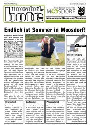 Endlich ist Sommer in Moosdorf! - ReiWo