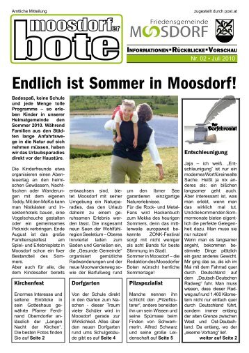 Endlich ist Sommer in Moosdorf! - ReiWo
