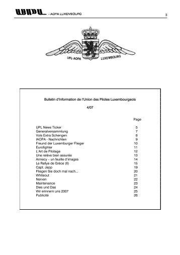 3 Bulletin d'Information de l'Union des Pilotes ... - UPL-AOPA