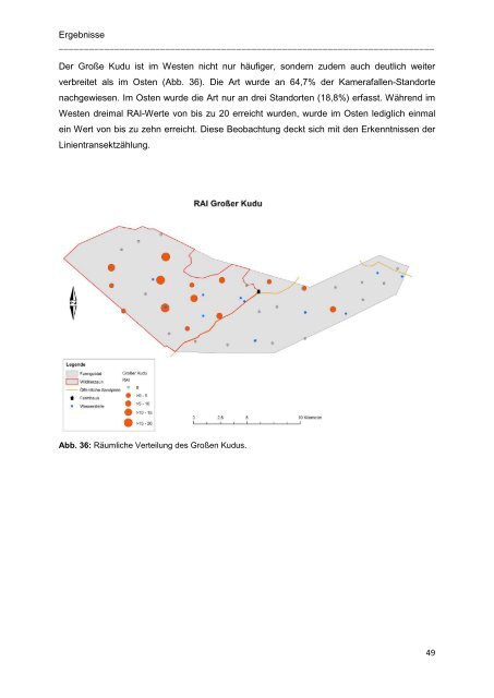 Bestandsdichte und räumliche Verteilung von Wildtieren auf der ...