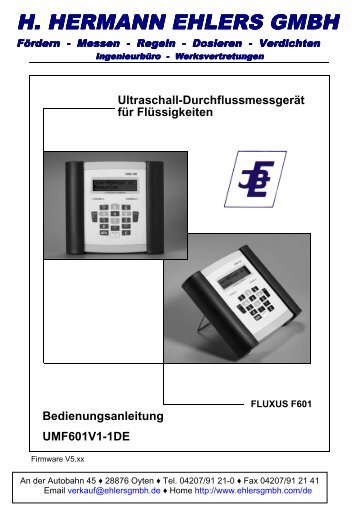 Bedienungsanleitung - Hermann Ehlers GmbH