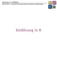 Einführung in R - Lehrstuhl für Rechnerorientierte Statistik und ...