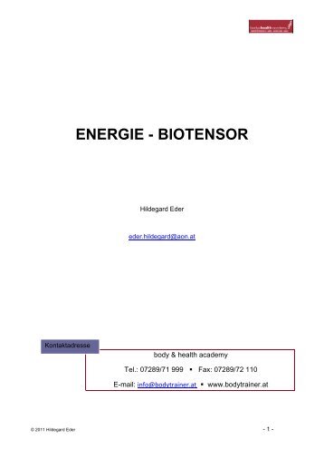 ENERGIE - BIOTENSOR