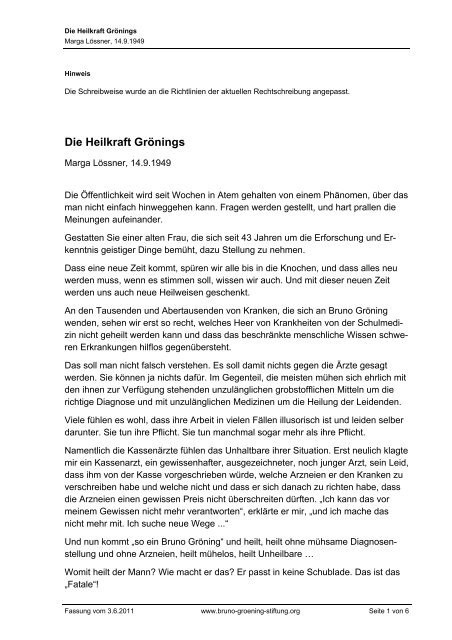 Die Heilkraft Grönings (PDF) - Bruno Gröning Stiftung