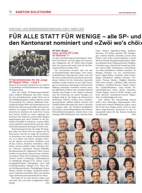 Liebe Solothurnerin, lieber Solothurner - Sozialdemokratische Partei ...