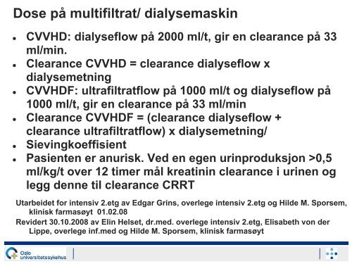 Akutt Nyresvikt og hemodialyse - Intensivt i Oslo