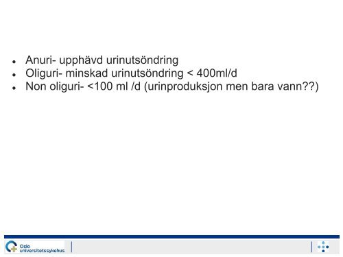 Akutt Nyresvikt og hemodialyse - Intensivt i Oslo