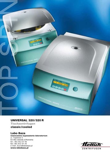 UNIVERSAL 320/320 R Tischzentrifugen classic/cooled - Labo Baza