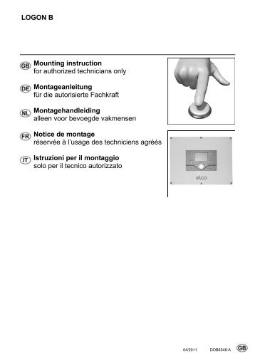 LOGON B Mounting instruction for authorized ... - Ariston Szerviz