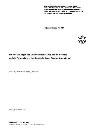 Interner Bericht Nr-744 Vorbereitung PDF - SLF