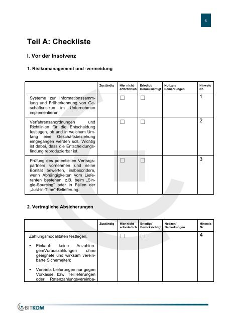 Insolvenz Geschäftspartnern - fückert consult interim