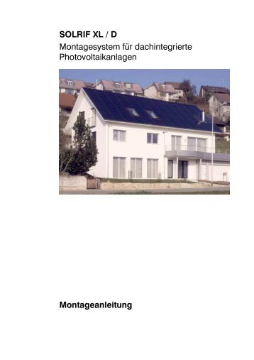 SOLRIF® Montageanleitung für Dachintegrierte Photovoltaikanlagen