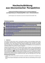 Hochschulbildung aus ökonomischer Perspektive - VSS-UNES-USU