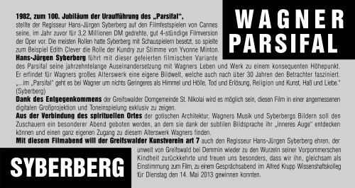 wagner parsifal syberberg 7 - Alfried Krupp Wissenschaftskolleg ...